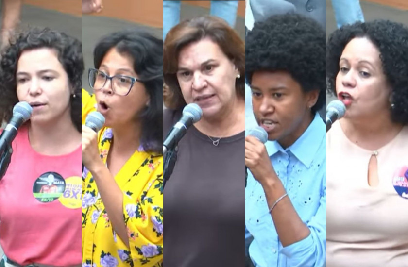 Vereadoras Fernanda Souto (PSOL), Mariana Conti (PSOL), Débora Palermo (PL), Paolla Miguel (PT) e Guida Calixto (PT) Macaque in the trees