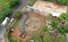 Novo reservat&oacute;rio de 1,2 milh&atilde;o de litros avan&ccedil;a em Jaguari&uacute;na