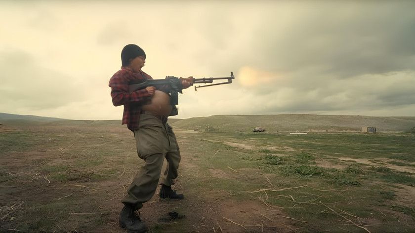 Macaque in the trees