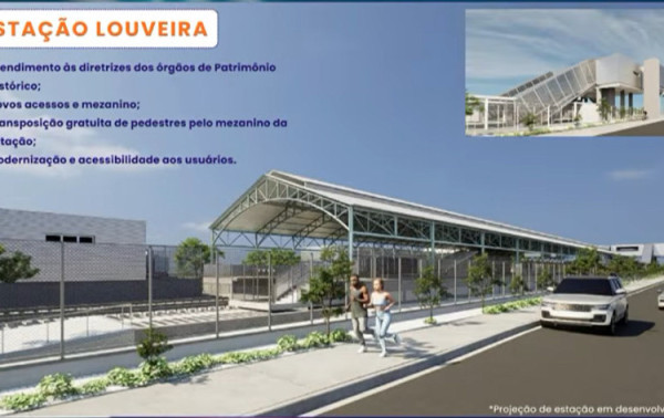 Perspectiva artística do projeto de como será a estação de Louveira após a reforma da TIC Trens Macaque in the trees