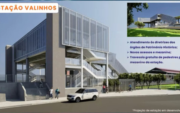 Perspectiva artística do projeto de como será a estação de Valinhos após a reforma da TIC Trens Macaque in the trees