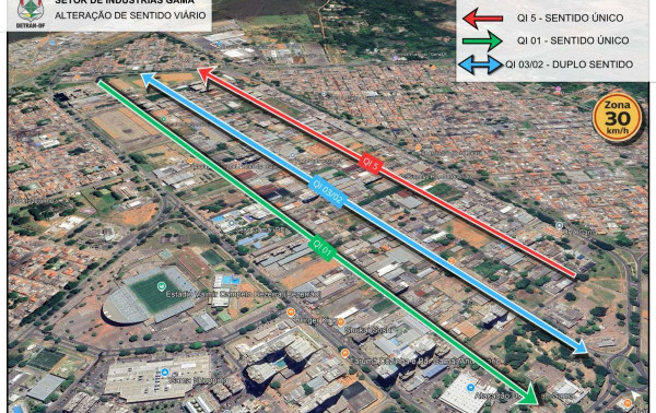 Detran‑DF altera tr&acirc;nsito no Gama