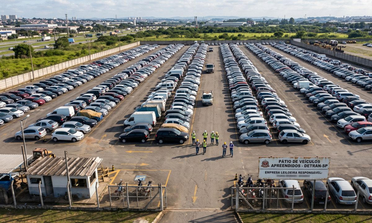 Detran‑SP realiza leil&atilde;o de carros e motos apreendidos