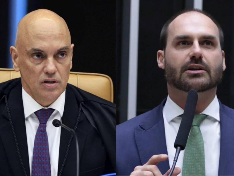 "Moraes n&atilde;o conseguiu extraditar ningu&eacute;m", diz Eduardo Bolsonaro citando EUA