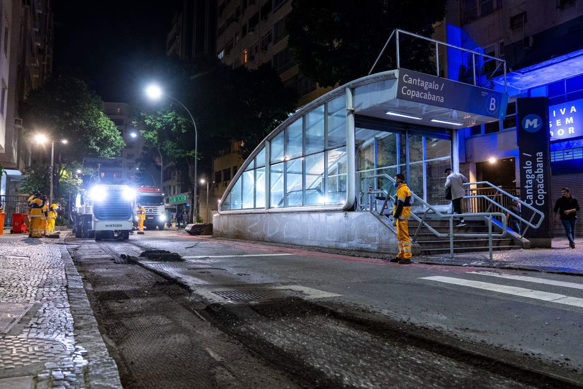 Copacabana e Leme recebem pavimenta&ccedil;&atilde;o