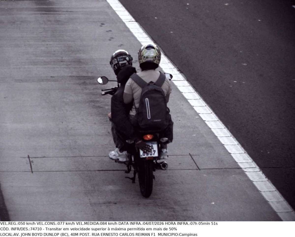 Radares de Campinas flagraram 196,2 mil motos com placa encoberta em 2026