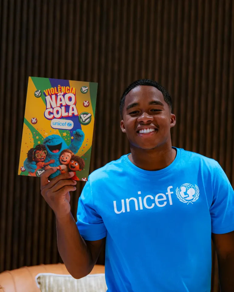 Endrick&eacute; o novo embaixadorUNICEFno Brasil