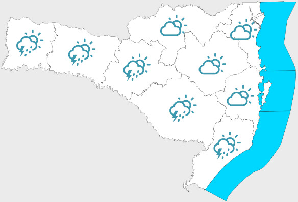 SC ter&aacute; temporais isolados nesta semana