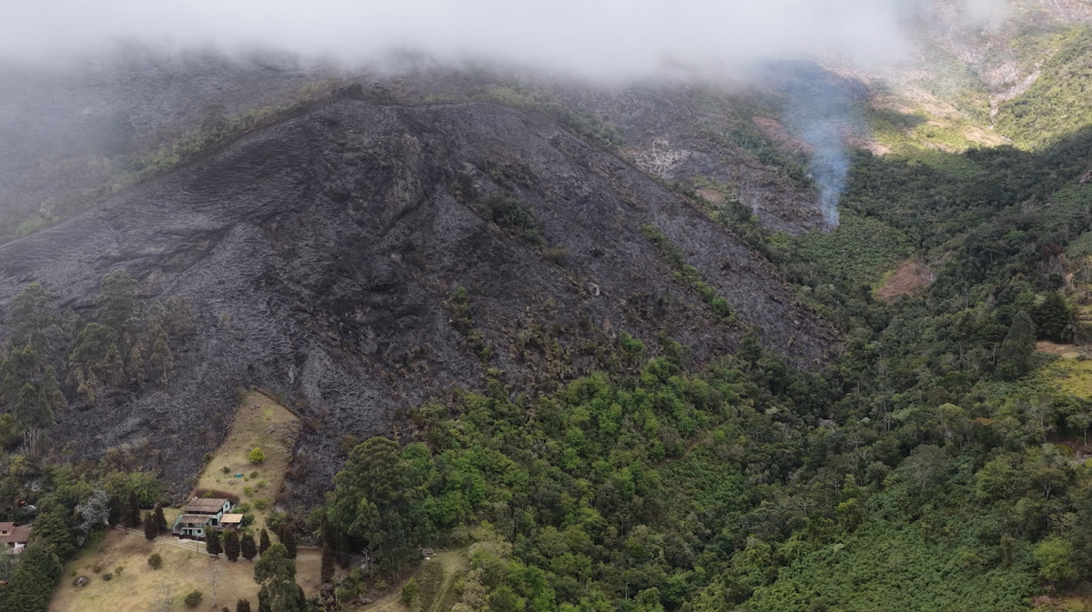 &Aacute;rea devastada por inc&ecirc;ndio sobe para 45 hectares no Pico da Caled&ocirc;nia