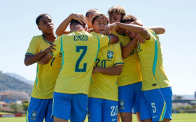 Sele&ccedil;&atilde;o Brasileira Sub‑15 vence o Uruguai por 4x0 na Granja Comary