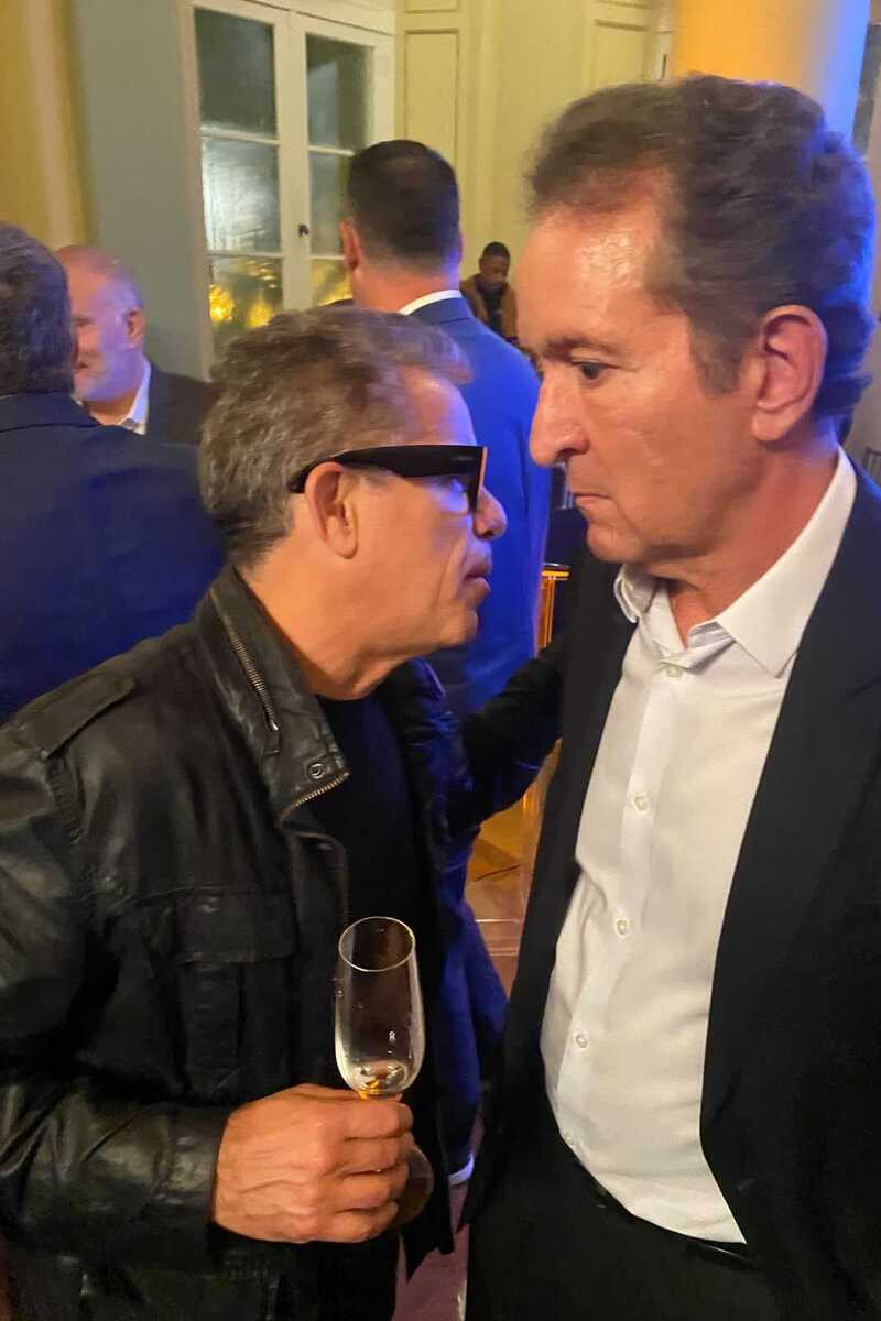 Os empresários Luiz Calainho e Arthur Repsold no coquetel de abertura do 25º Fórum Empresarial