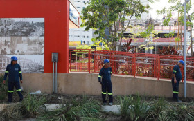 For&ccedil;a‑tarefa limpa Parque da Doca em Bel&eacute;m