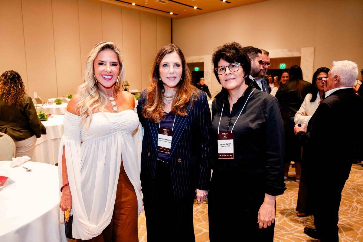 Na sequência: Katia de Boer; Andreia Repsold, presidente do Lide Rio; e Sarah Farah