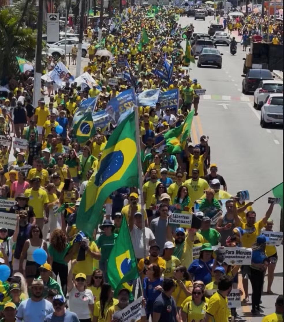 Manifesta&ccedil;&otilde;es contra Moraes ocorrem em 7 capitais no 7 de Setembro