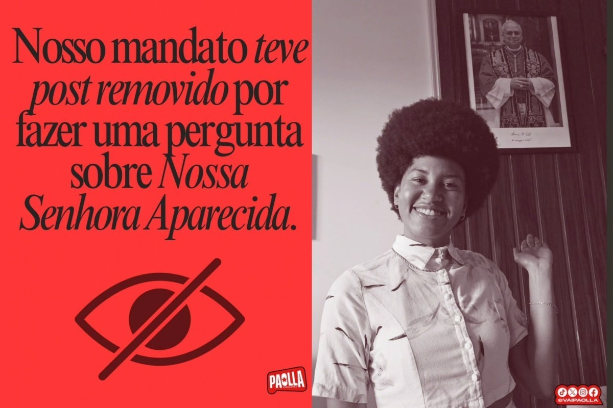 Post da vereadora Paolla Miguel sobre Nossa Senhora Aparecida &eacute; removido do X
