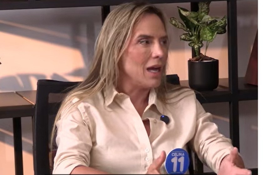 "N&atilde;o sou o Ibaneis. Sou a Celina"