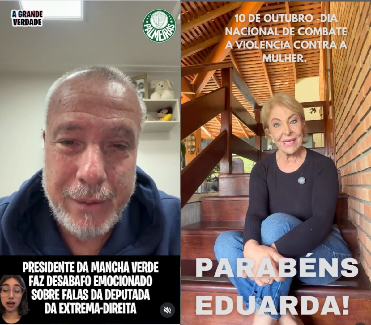 Presidente da Mancha Verde e Delegada Teresinha criticam fala de Eduarda Campopiano sobre feminic&iacute;dio