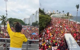Ato a favor da reelei&ccedil;&atilde;o de Lula leva apoiadores &agrave; Esplanada dos Minist&eacute;rios