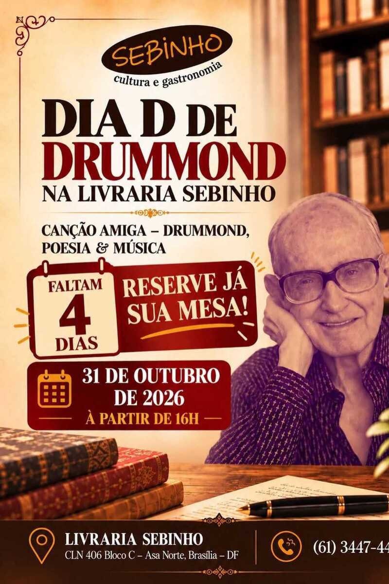 BRASILIANAS | Sebinho dedica o Dia D a Drummond com poesia, m&uacute;sica e culin&aacute;ria mineira